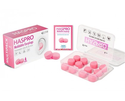  Беруши силиконовые  Haspro Moldable Silicone Pink (6 пар, розовые) 