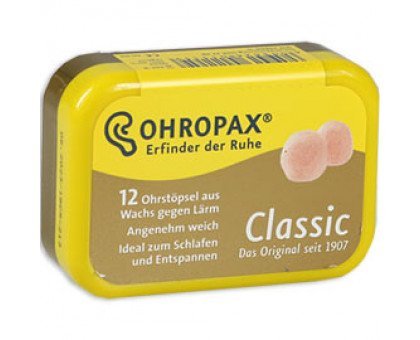 Беруши немецкие для сна Оhropax (Оропакс)  Classic 12 штук восковые (6 пар) 